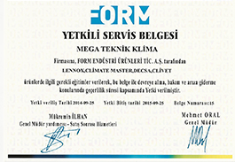 YETKİLİ SERVİS BELGESİ-FORM END. 2015